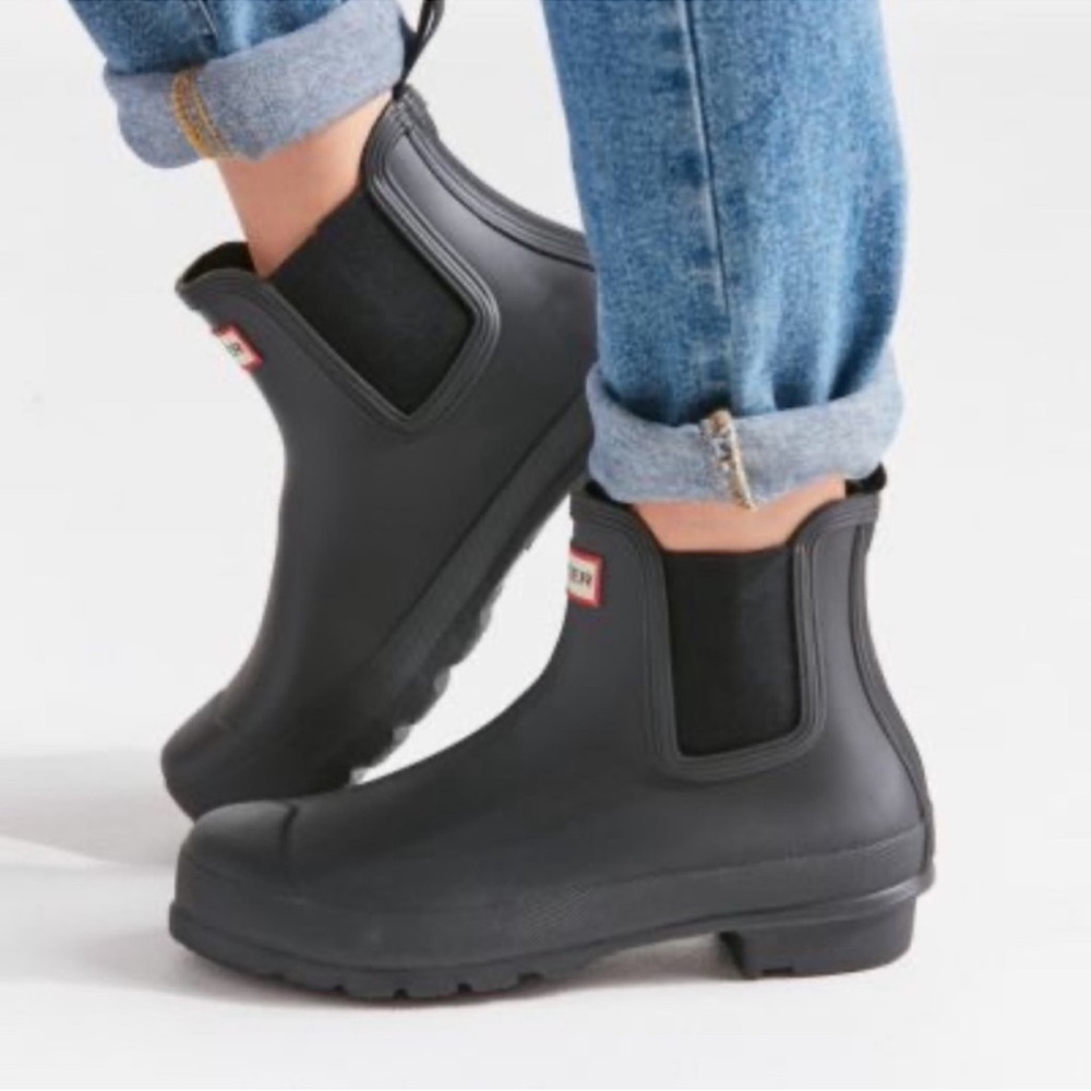HUNTER Women's Original Chelsea Rain Boots Waterproof Size 8 Black New - Picture 16 of 16